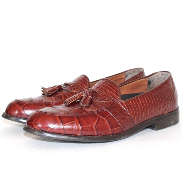 Ecco Genuine Snake Leather Tassel Loafers Shoes 42 main image 8